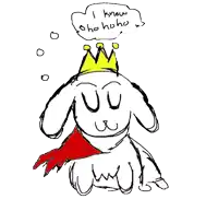 a drawing of a dog wearing a crown and a red scarf says i know who ho ho ho