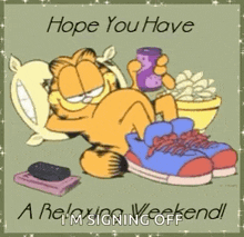 Garfield Relaxing Weekend GIF