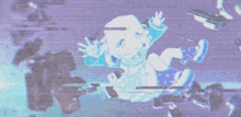 a girl is flying through the air in a video game .