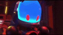 a pixelated image of a person 's face with a red and white explosion coming out of it