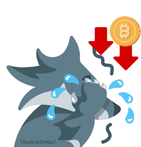 Wolf Bitcoin Down Sticker - Wolf Bitcoin Down Bear Market Stickers