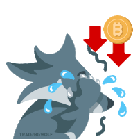 Wolf Bitcoin Down Sticker - Wolf Bitcoin Down Bear Market Stickers
