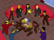 Mob Mafia GIF - The Simpsons Caught Fire Cross Fire GIFs