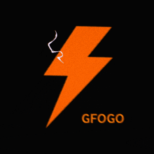an orange lightning bolt with the word gfogo underneath