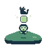 a pixel art drawing of a skull and a bowl