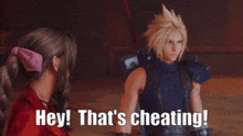 Cloud Strife Aerith GIF - Cloud Strife Aerith Hey That'S Cheating GIFs
