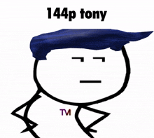 a stick figure with 144p tony written on top of it