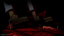 a close up of a cartoon character 's face in the dark with a shadow on his face .