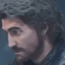 a painting of a man with a beard and curly hair