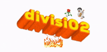 a logo for division 2 with a rose and a guitar player