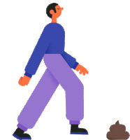 Boy Almost Steps In Poop Sticker - Best Friends Forever Long Legs Purple Pants Stickers