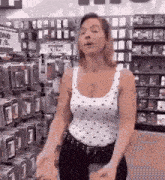 Girl Looking Around Confused Phone Case Store GIF