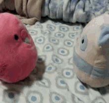 Stuffed Toys Pink Bird GIF - Stuffed Toys Pink Bird Blue Panda GIFs