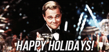 Happy Holidays GIF - Happy Holidays Cheers Leonardo Dicaprio GIFs