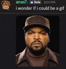 a picture of ice cube with the words i wonder if i could be a gif below it