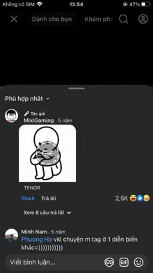 a screenshot of a facebook page with a cartoon of a person holding a ring with the word gif on it