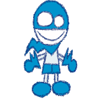 a blue and white drawing of a person 's face with the word ' i love you ' at the bottom