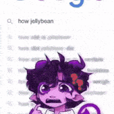 a cartoon character with purple horns and wings is smiling and looking at the camera .