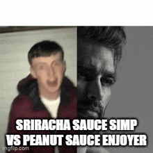 Sriracha Vs Peanut Sauce GIF - Sriracha Vs Peanut Sauce GIFs
