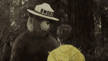smokey the bear only you can prevent forest fires hug