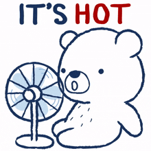 white bear hot cooling down fan