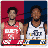 Houston Rockets (20) Vs. Utah Jazz (25) First-second Period Break GIF - Nba Basketball Nba 2021 GIFs