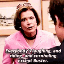 arrested development lucille bluth everybodys laughing riding cornholing