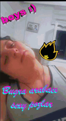 a picture of a woman with the words boys and sexy paglia on it