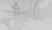 a gray background with a shadow of a person walking on it .