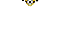 a drawing of a minion standing upside down on its back