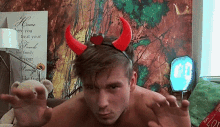 Devilish Horns European Male Models GIF - Devilish Horns European Male Models Young Guys Acting Silly GIFs