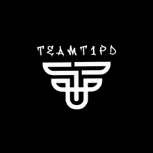 a black background with a red white and blue logo that says team 1 pdd