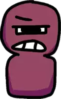 a cartoon drawing of a purple object with a black outline