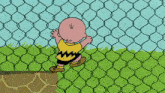Charlie Brown Fence Hopping GIF