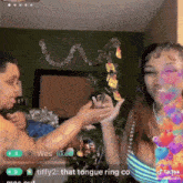 a tiktok video of a woman giving a man a ring