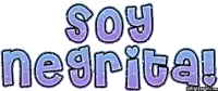the word soy is written in purple letters