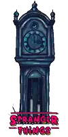 a clock with the words " stranger things " on it