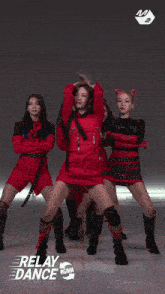 a group of women are dancing in a video that says relay dance