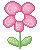 Pixel Art Pink Flower Sticker