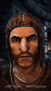 a close up of a man 's face with the words rolff.clips therealjzargo below