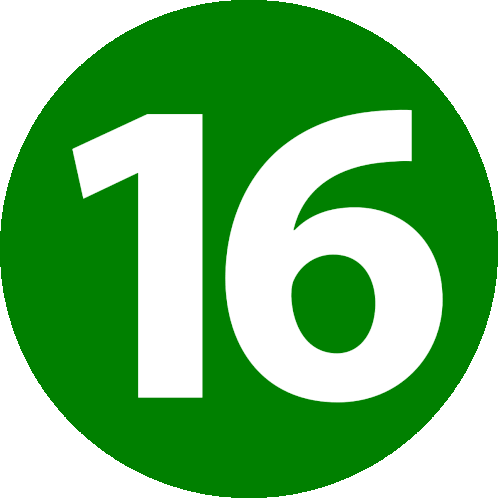 Number 16 Sticker - Number 16 Sixteen Stickers