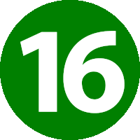 Number 16 Sticker - Number 16 Sixteen Stickers