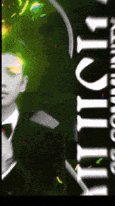 a man in a suit and tie stands in front of a sign that says " suicide "