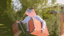 Flag Waving GIF - Luggage Im Home America GIFs