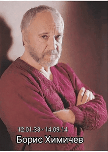 a man with a beard is wearing a pink sweater with the date 121.33-14.09.12 on the bottom