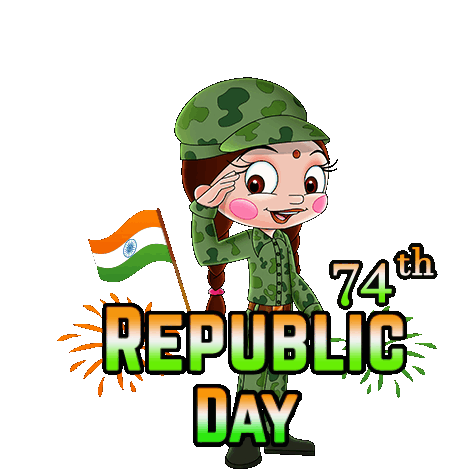 74th Republic Day Chutki Sticker - 74th Republic Day Chutki Chhota Bheem Stickers