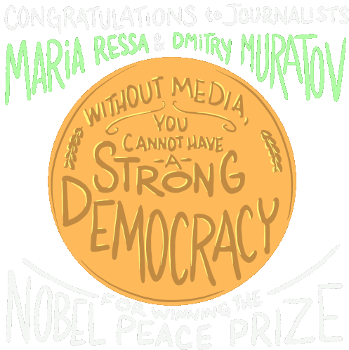 Congratulations To Journalists Maria Ressa Sticker - Congratulations To Journalists Maria Ressa Dmitry Muratov Stickers