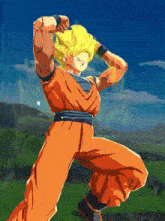 a cartoon of a man in an orange jumpsuit
