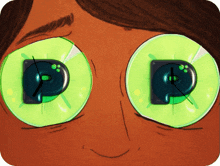 a close up of a person 's eyes with a clock in them that says pp