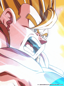 a close up of a cartoon character with chinese writing on the bottom right corner